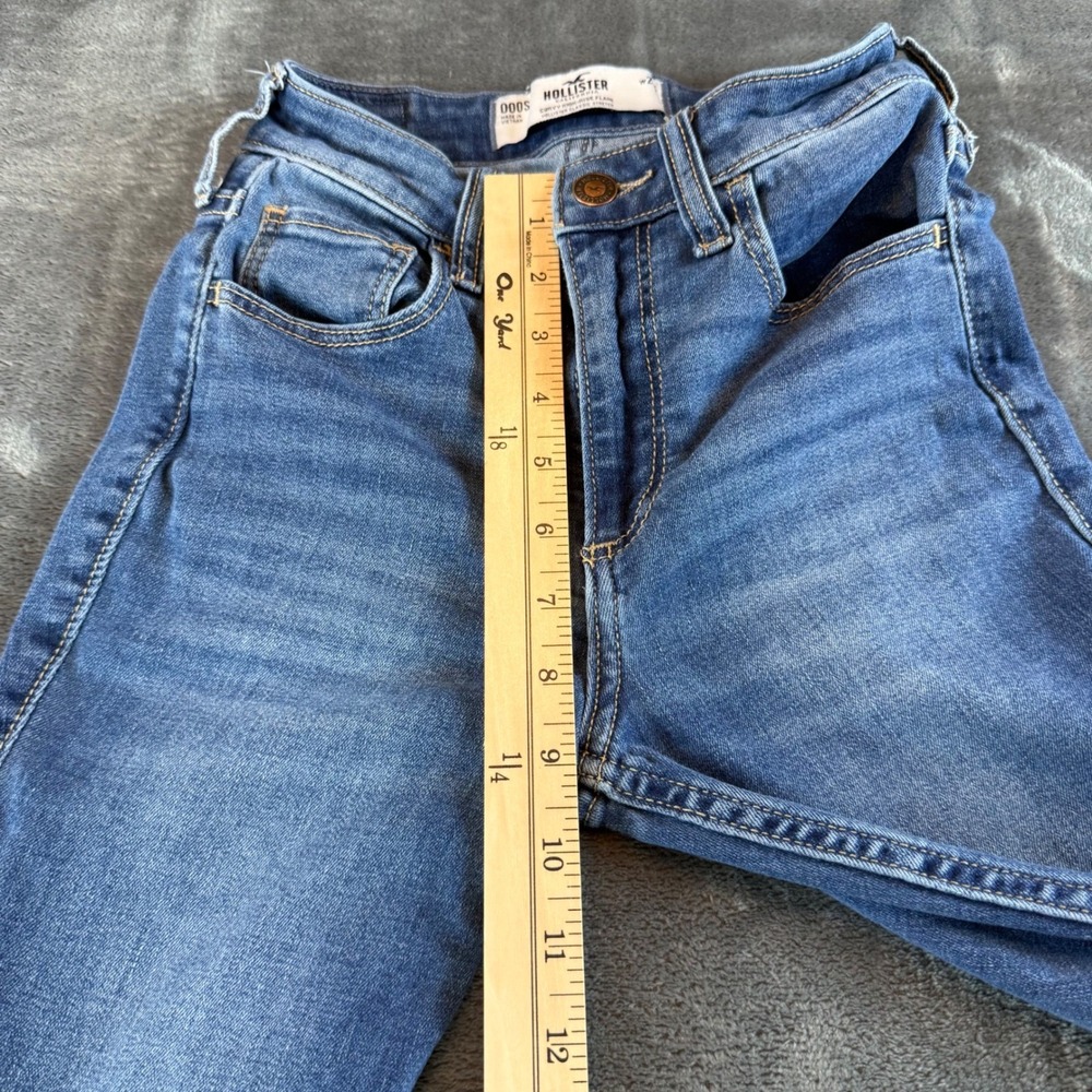 Hollister Curvy High-Rise Flare Jeans Blue Classic Stretch 000S W23S‎ - Picture 8 of 11
